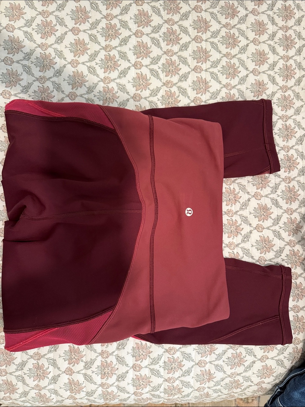 Lulu Lemon Burgundy and Pink Leggings